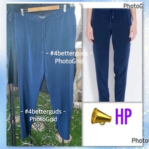 Vince 100% All Silk Side Stripe Color Contrast Adjustable Tie Waist Track Pant M